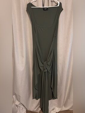 Cider Olive Green Knotted Midi Dress Size 4XL